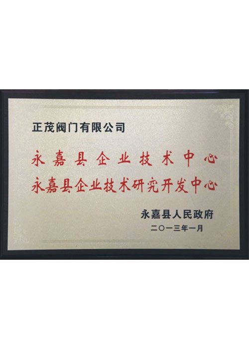 技术中心、研发中心证书